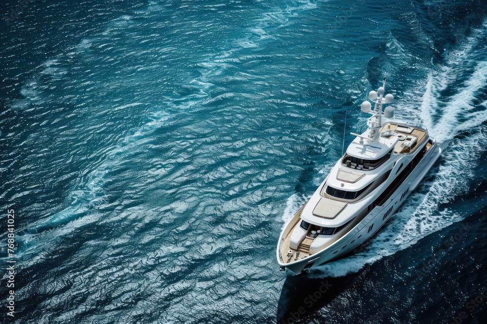 Luxurious yacht sailing the sea
