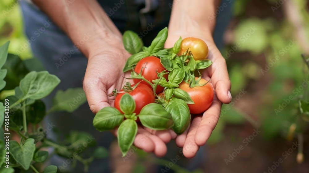 Person Holding Bunch of Tomatoes Person Holding Bunch of Tomatoes