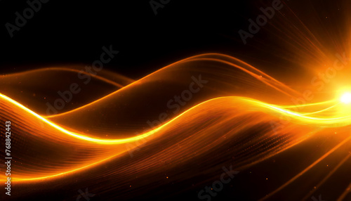 Orange Light Wave Abstract Background