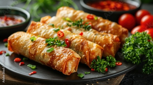 Chinese Spring rolls, Chinese style soft tortilla wraps filled with vegetables