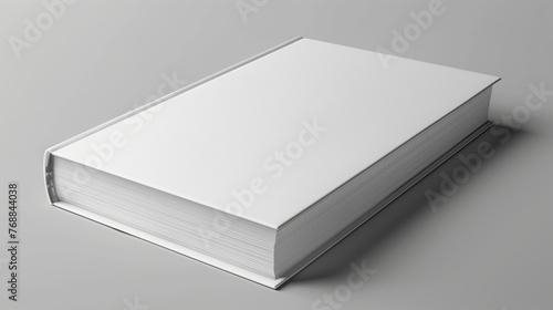 Hardcover book white mock up on grey background