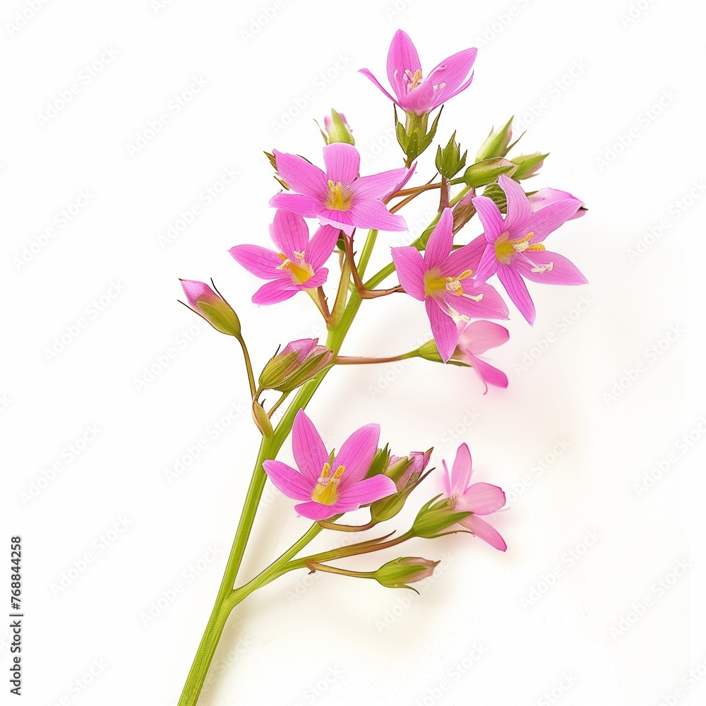 Fototapeta premium Bright Pink Garden Blossoms on White Background
