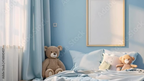 video blue children's bedroom