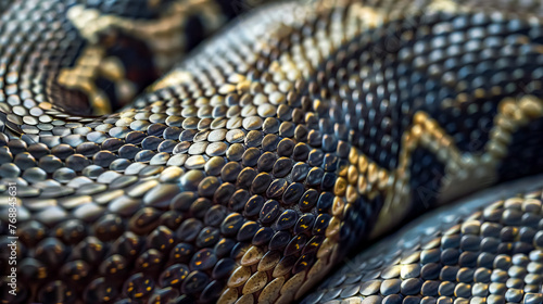 Serpentine patterns: close-up of snake scales © edojob