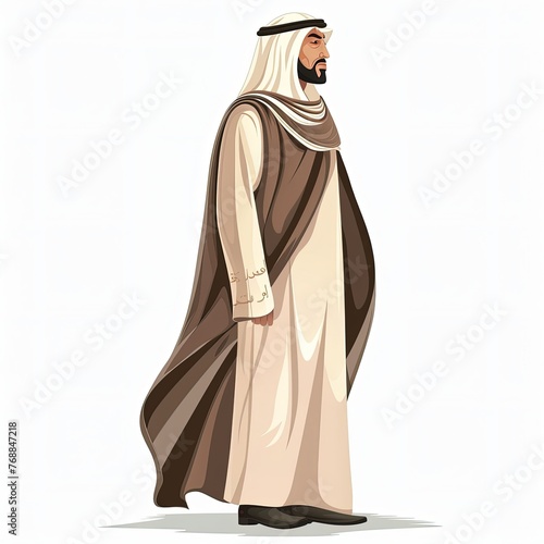 close-up portrait of a Saudi Gulf Arab man wearing a traditional ghutra and bisht photo