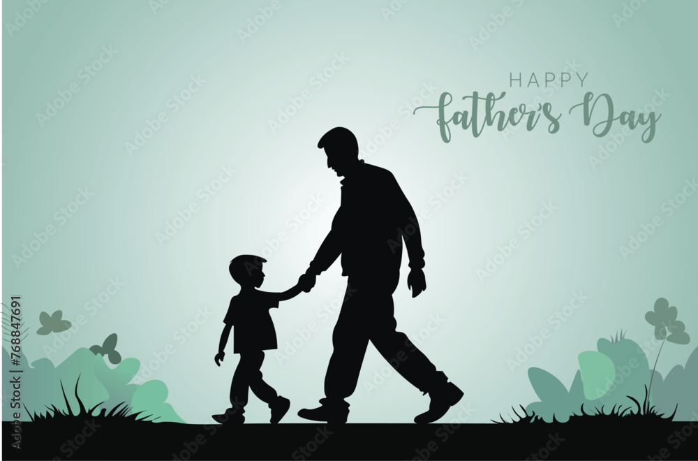 father with kid walking vector illustration poster for father day father with kid walking vector illustration poster for father day