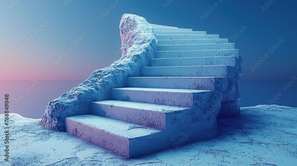 Isometric 3d render Stairs  - obrazy, fototapety, plakaty 