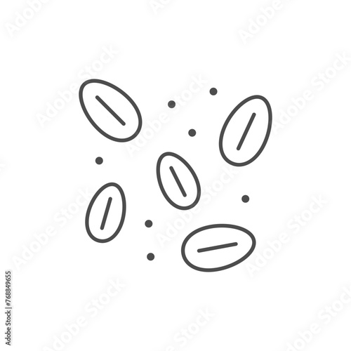 Rice grains line outline icon