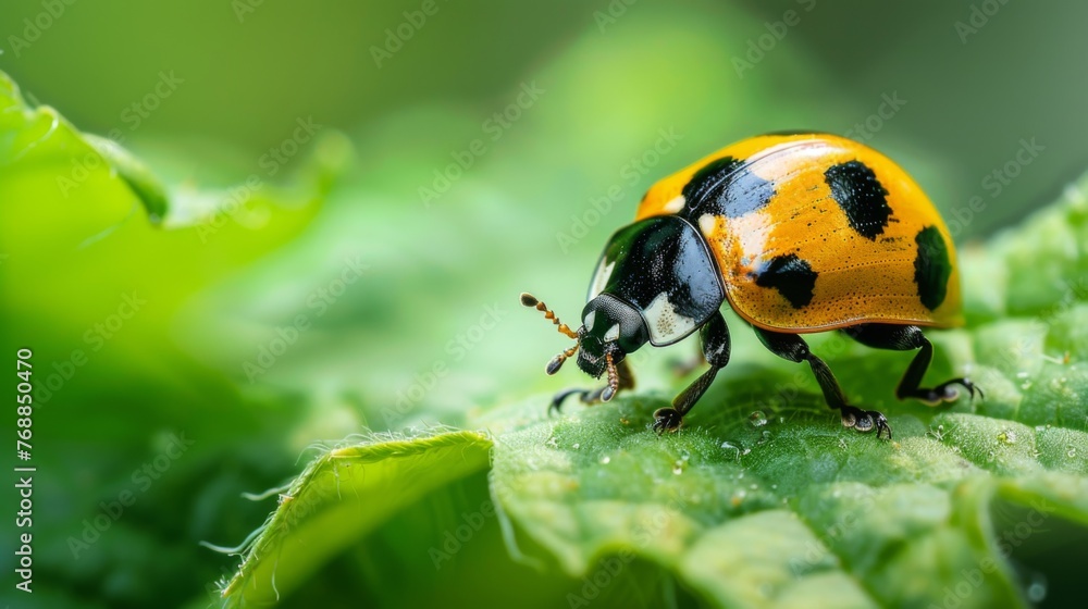 Fototapeta premium Beetle Close Up on Leaf