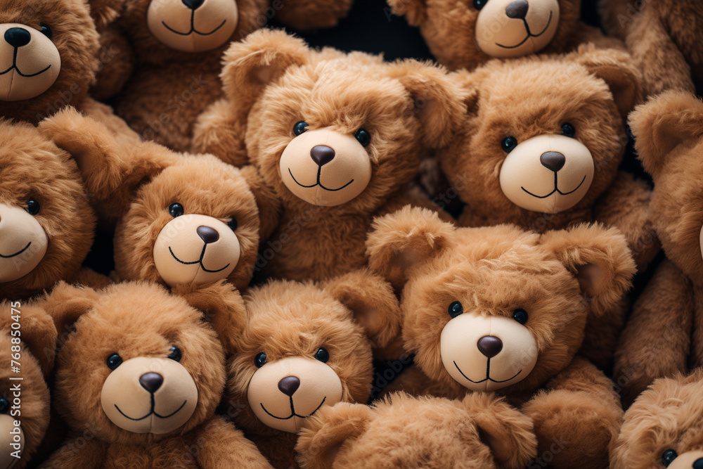 Generative AI of a a bunch of teddy bears. Generative AI of a a bunch of teddy bears.
