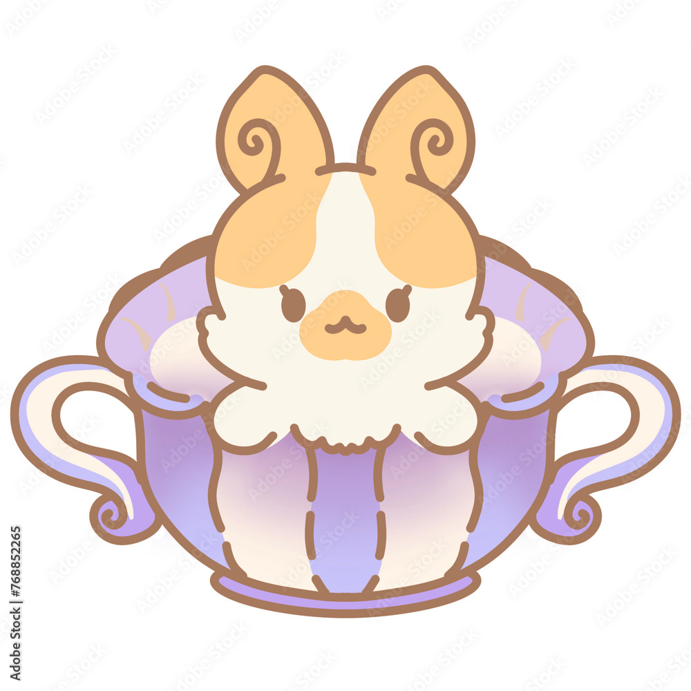 Fototapeta premium Bunny, tea cup