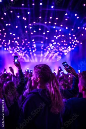 Concert Crowd Holding Up Their Phones
