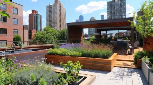 Lush Rooftop Garden Overflowing With Plants