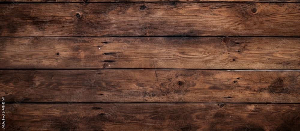 The weathered wooden wall shows signs of age and wear, with a distinct brown stain running through the grain. The texture adds character to the wall, hinting at years of exposure to the elements. The weathered wooden wall shows signs of age and wear, with a distinct brown stain running through the grain. The texture adds character to the wall, hinting at years of exposure to the elements.