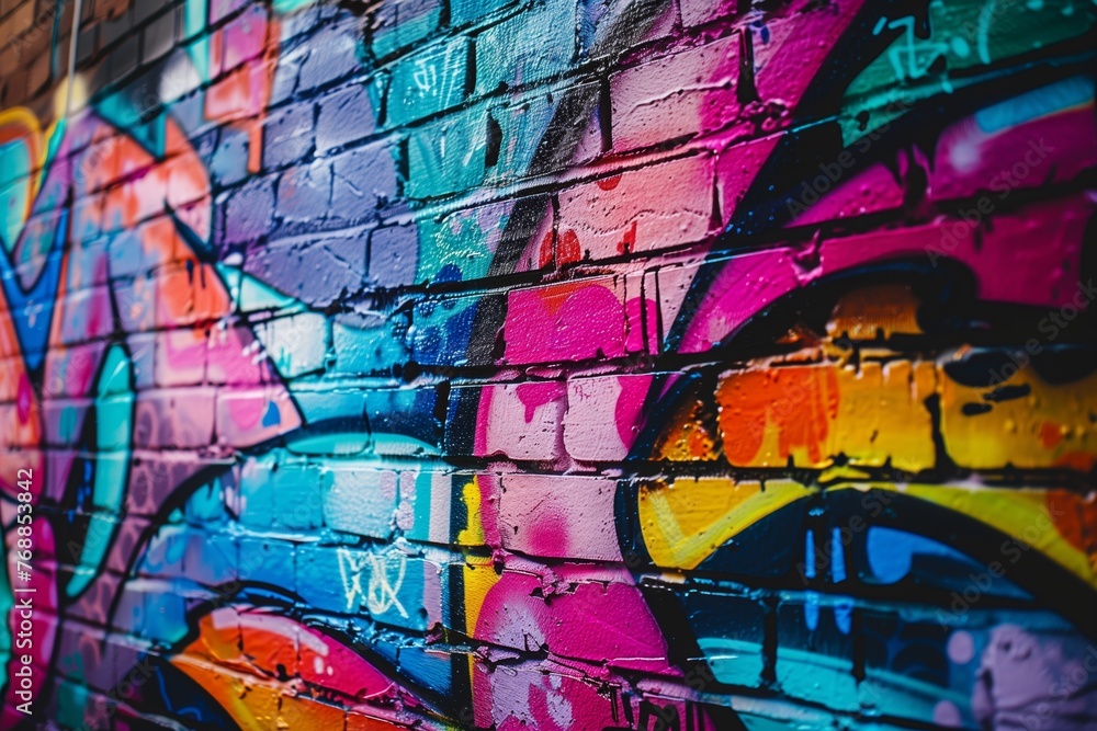 Vivid graffiti wall with abstract patterns Vivid graffiti wall with abstract patterns