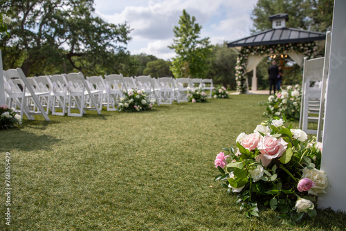 Enchanting Wedding Ceremony Aisle Florals