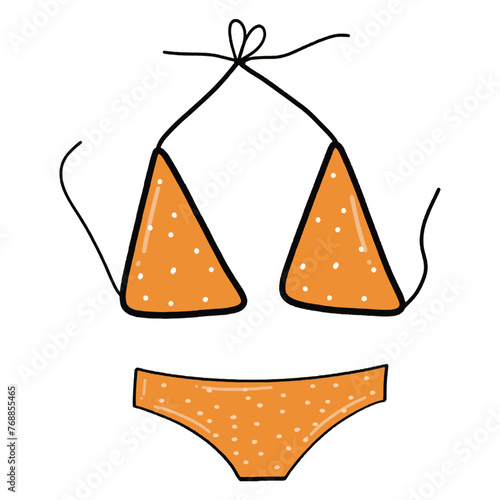 swimsuit women draw vector illustration