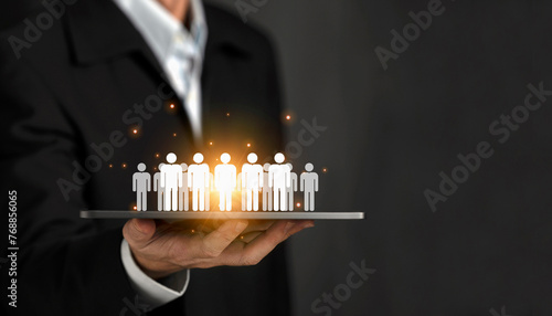 Human resource,talent management and recruitment business concept, Successful business team leader concept.