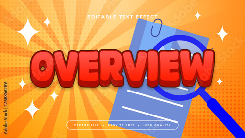 Red orange and blue overview 3d editable text effect - font style