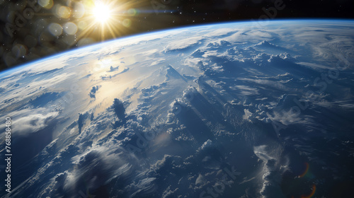 Sunlit View of Earth from Low-Earth Orbit