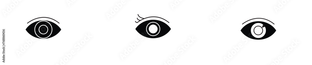 Eye icon set. Eye vector icon. Look and Vision icon. Eye icon set. Eye vector icon. Look and Vision icon.