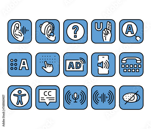 Web accessibility color line icon. Vector isolated element.