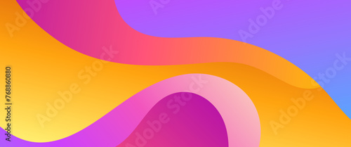 Colorful vector simple minimalist style abstract gradient banner design with waves and liquid shapes. Vector design layout for presentations, flyers, posters, background, annual report, invitations