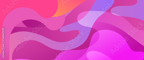 Colorful vector gradient abstract creative banner in minimal and simple trendy style with wave shapes. Vector design layout for presentations, flyers, posters, background, annual report, invitations