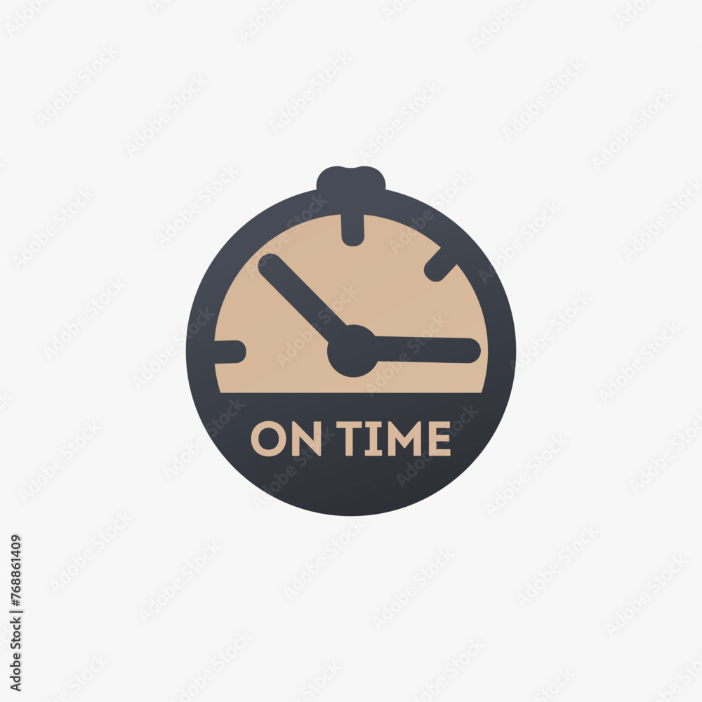 Be on time Clock icon in trendy flat style. Clock icon page symbol for your web site design Clock icon logo, app, UI. Stock vector illustration isolated on white background. Be on time Clock icon in trendy flat style. Clock icon page symbol for your web site design Clock icon logo, app, UI. Stock vector illustration isolated on white background.