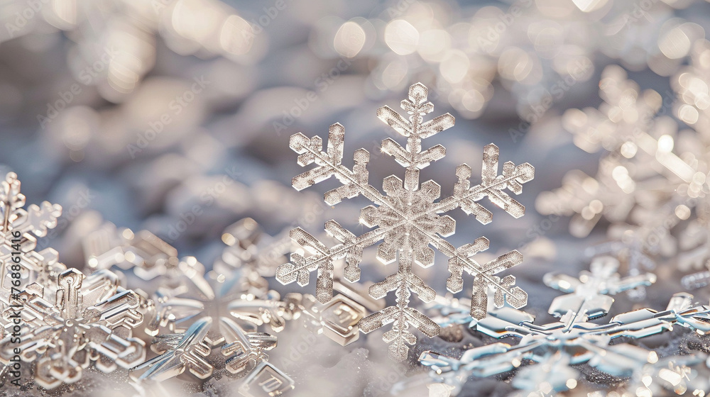 Delicate Snowflake Patterns in Winter Wonderland Delicate Snowflake Patterns in Winter Wonderland