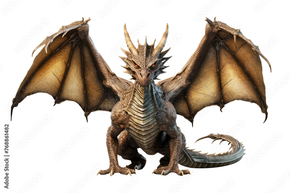 Fototapeta premium Phantasy dragon isolated on a transparent background