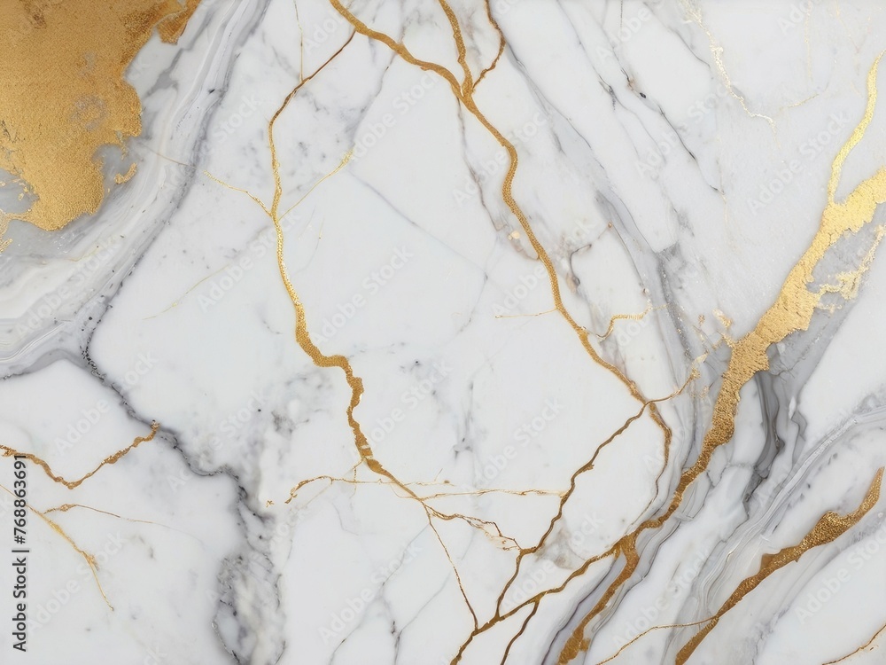 White gold marble texture background design, white marble background with gold swirl pattern.