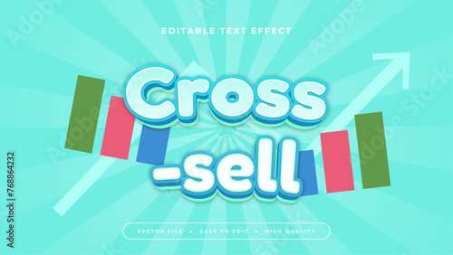 Green white and blue cross sell 3d editable text effect - font style
