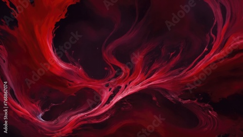 Dark Red smoke acrylic paints Liquid fluid art abstract background