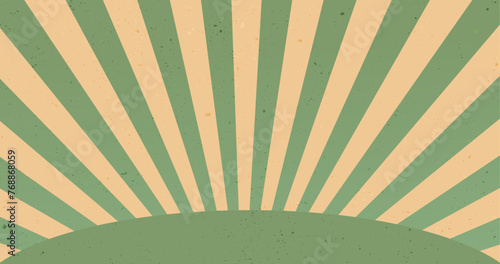 Vintage green sun retro ban...