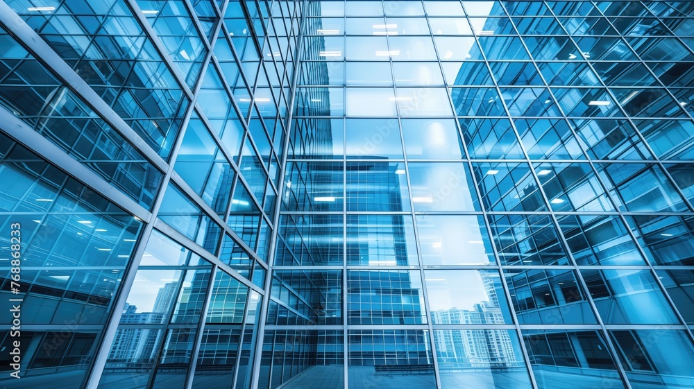 Obraz premium Modern Architecture Brilliance: Blue glass facade