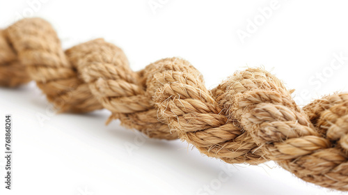 Closeup of rope isolated on white background