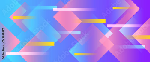 Pink blue and yellow minimal geometric shape abstract banner. For business banner, formal backdrop, prestigious voucher, luxe invite, wallpaper and background