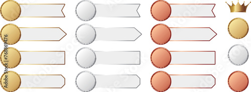 高級感のあるラベルセット　ホワイト＆メタリック