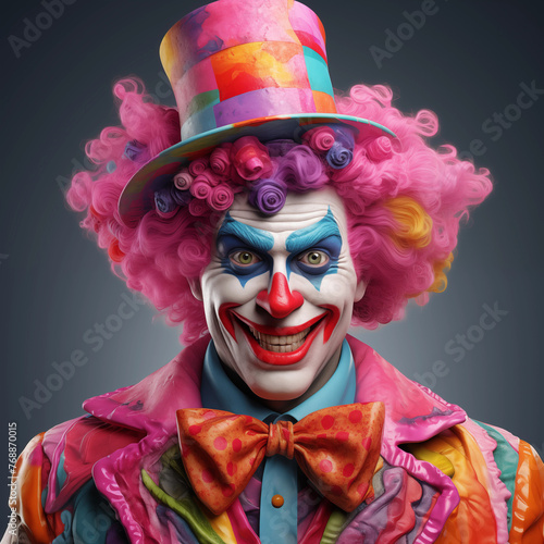 scary clown, April fool day concept