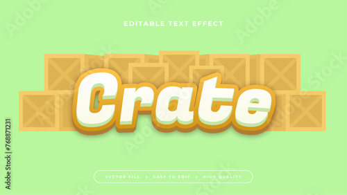 Green yellow and white crate 3d editable text effect - font style