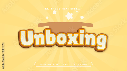 Orange brown and yellow unboxing 3d editable text effect - font style