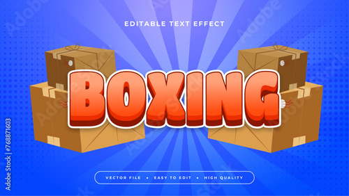 Red blue and brown boxing 3d editable text effect - font style