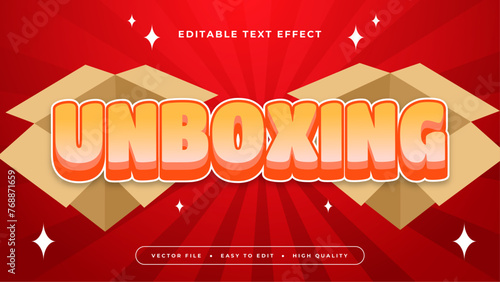 Orange brown and red unboxing 3d editable text effect - font style