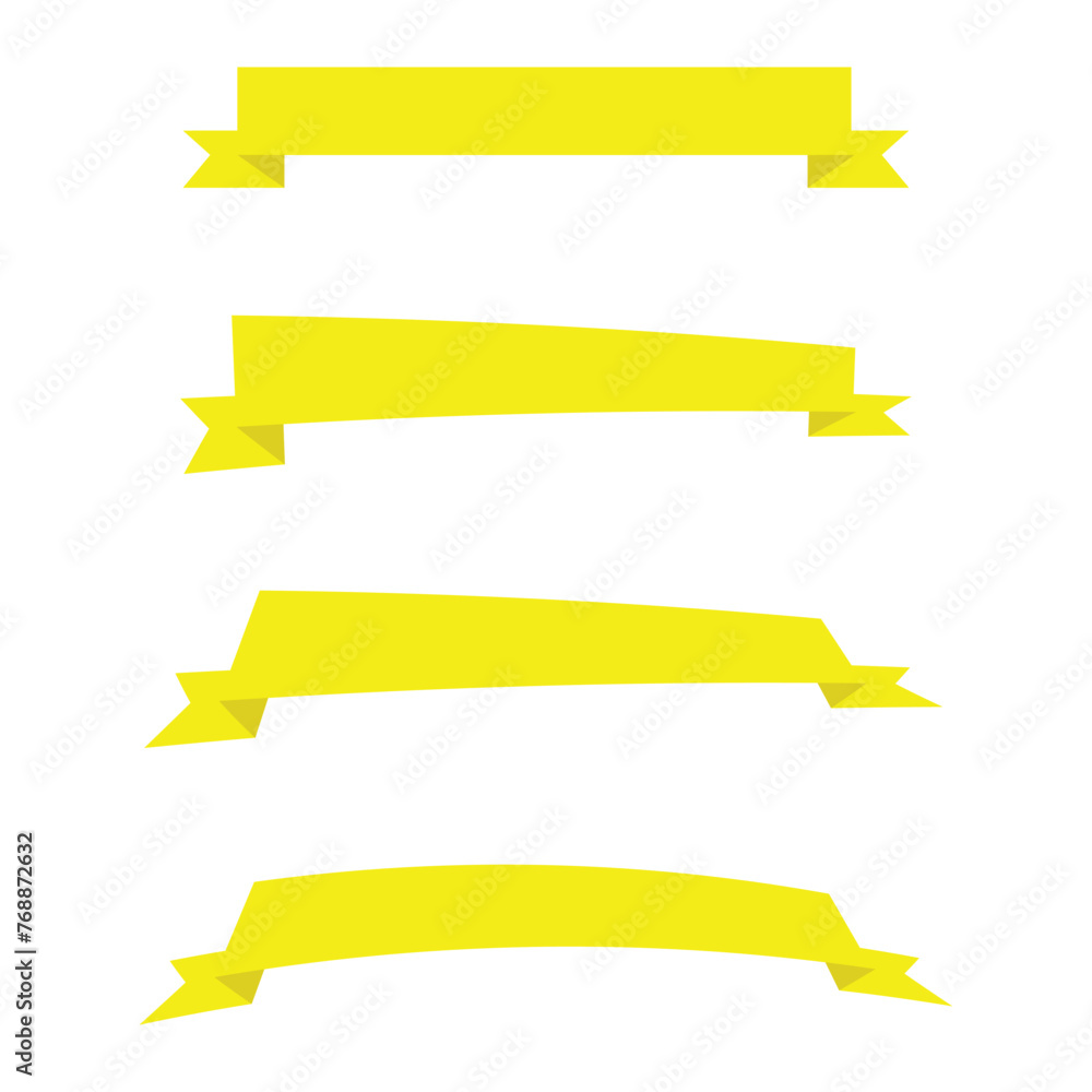Yellow Ribbon banner Advertising banner icon yellow color vector decorative ribbon icon. Vector illustration. Eps file 378.