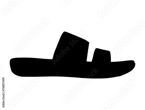 Fitflop silhouette vector art white background