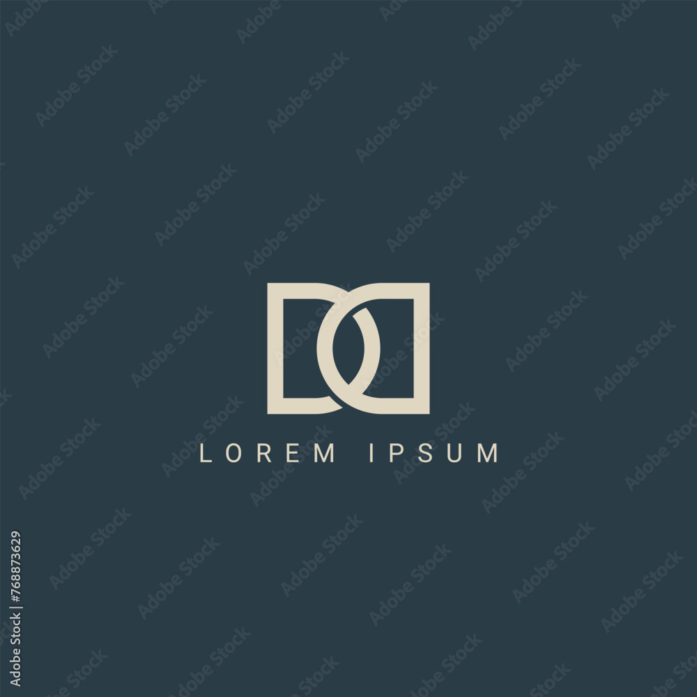 Obraz premium Abstract DD D letter simple style logo design vector template