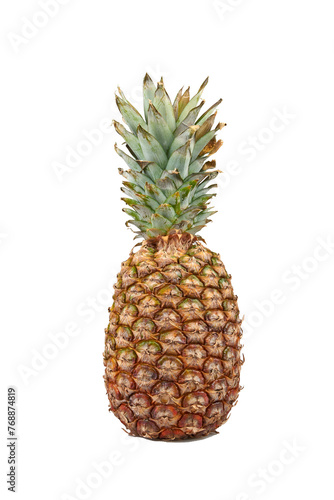 Fresh pineapple isolated on white background  vertical composition