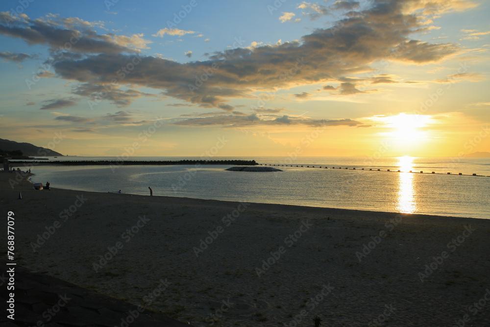 Obraz premium 愛媛県伊予市 夕暮れの双海シーサイド公園