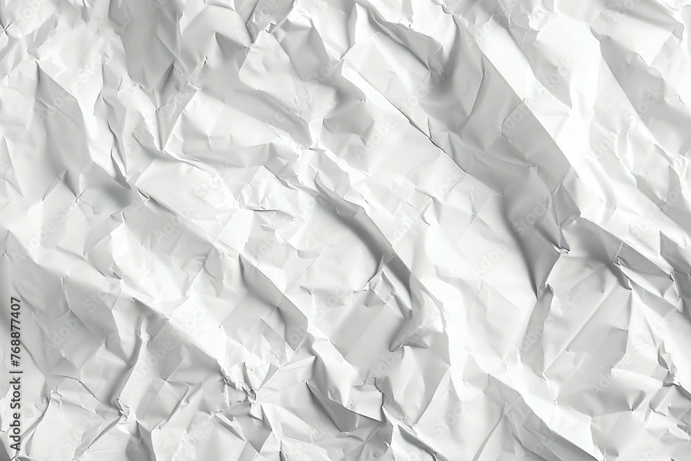 A white paper with a rough texture and a crumpled appearance - obrazy, fototapety, plakaty 